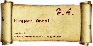 Hunyadi Antal névjegykártya
